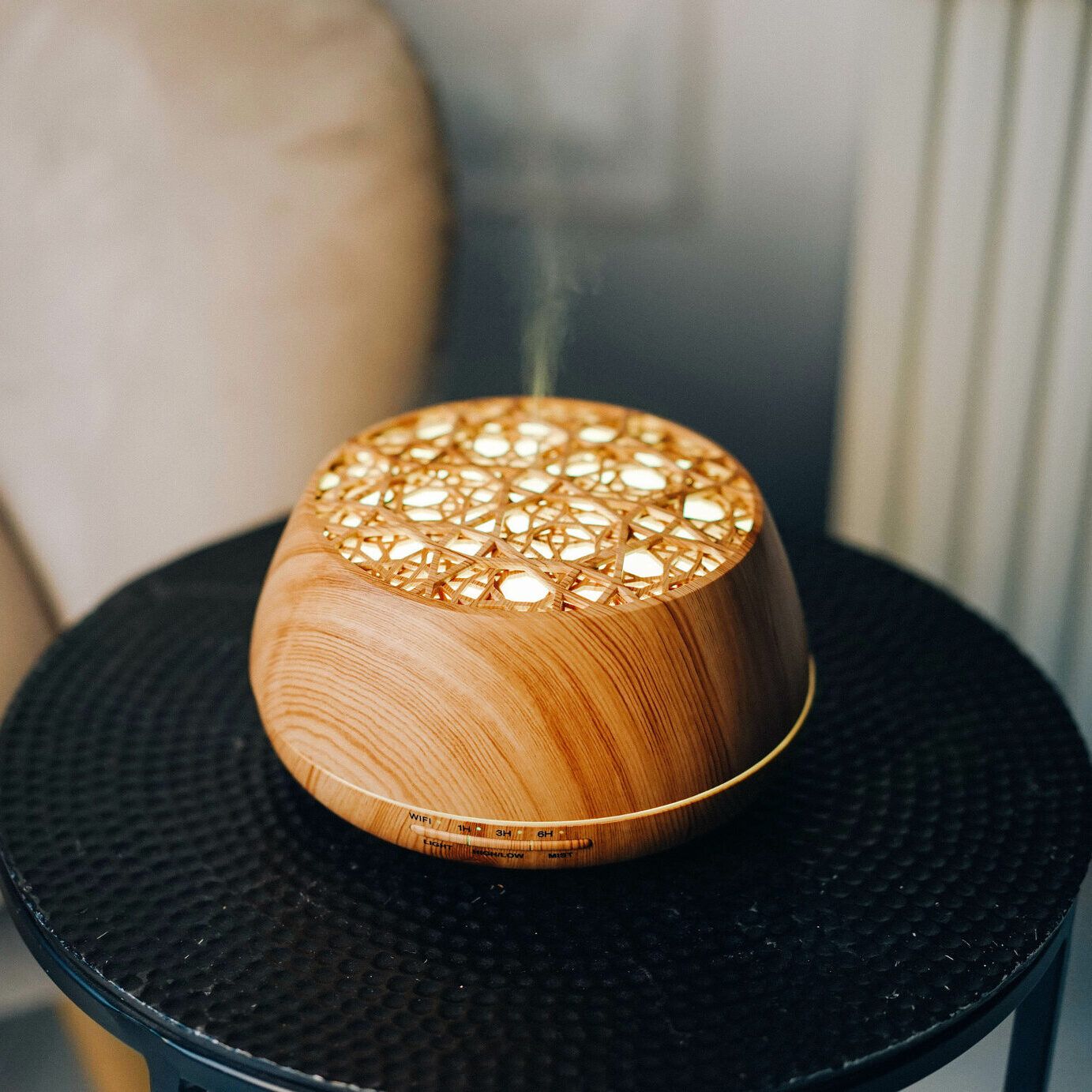 Электрический аромадиффузор - Bluetooth колонка Plato Milk Oak