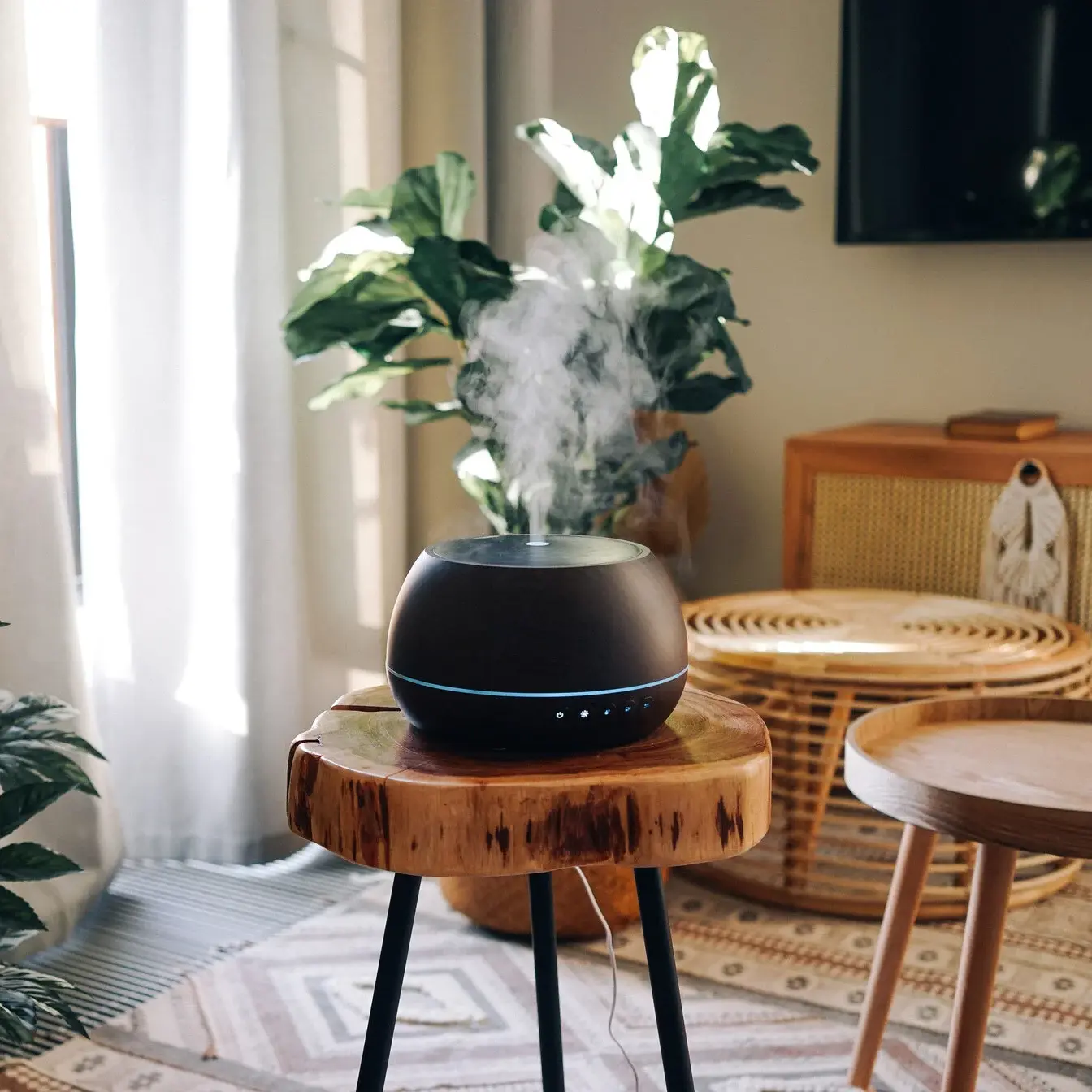 Электрический аромадиффузор- Bluetooth колонка с ионизатором воздуха Mandala Wenge